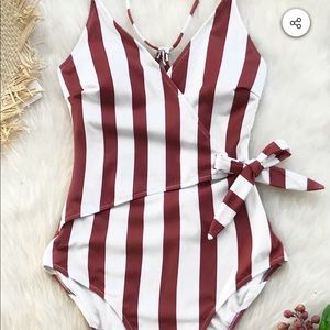 Stripped bathing suit